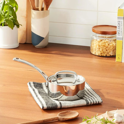 Cuisinart FCT19-14 French Classic Tri-Ply Stainless 1-Quart Saucepan with Cover