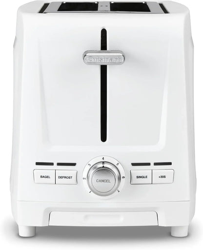 Cuisinart Core Collection 2-Slice Toaster | Extra-Long Slots for Artisan Bread, Bagel | High-Lift Quickview™ | Single Slice & Defrost Function | +30sec Toast Boost | Removable Crumb Tray, White