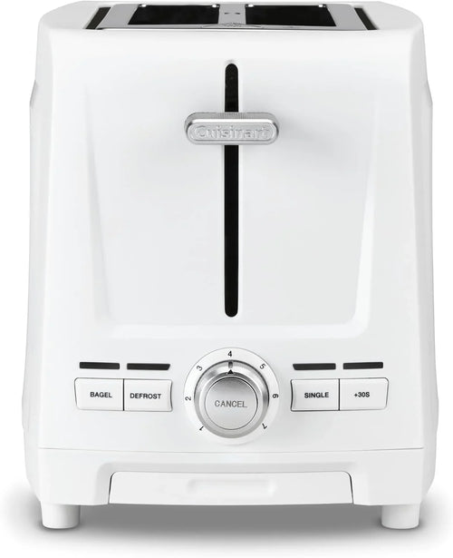 Cuisinart Core Collection 2-Slice Toaster | Extra-Long Slots for Artisan Bread, Bagel | High-Lift Quickview™ | Single Slice & Defrost Function | +30sec Toast Boost | Removable Crumb Tray, White