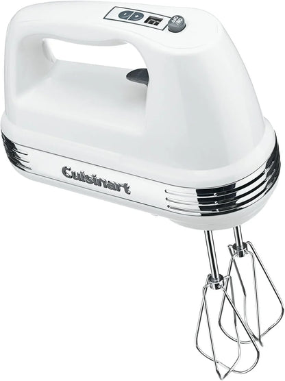 Cuisinart Power Advantage PLUS 9-Speed Hand Mixer, 220W-Motor Hand Blender Electric Mixer with 9 Speed Settings, Extra-Long Dishwasher-Safe Beaters, 3 Low Mixing Speeds, Storage Case, HM-90S, White
