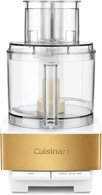 Cuisinart Food Processor 14-Cup Vegetable Chopper for Mincing, Dicing, Shredding, Puree & Kneading Dough, White/Gold Stainless Steel, DFP-14WGY