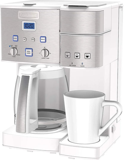 Cuisinart SS-15W Maker Coffee Center 12-Cup Coffeemaker and Single-Serve Brewer, White Stainless Steel