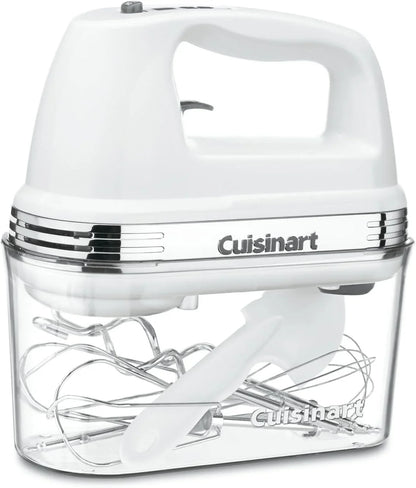 Cuisinart Power Advantage PLUS 9-Speed Hand Mixer, 220W-Motor Hand Blender Electric Mixer with 9 Speed Settings, Extra-Long Dishwasher-Safe Beaters, 3 Low Mixing Speeds, Storage Case, HM-90S, White