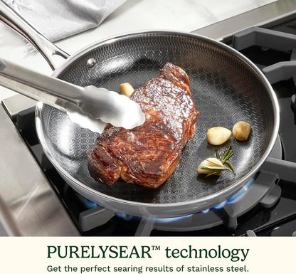 Cuisinart Skillet, PurelySear Hybrid, Tri-Ply Stainless Steel, 8 Inch
