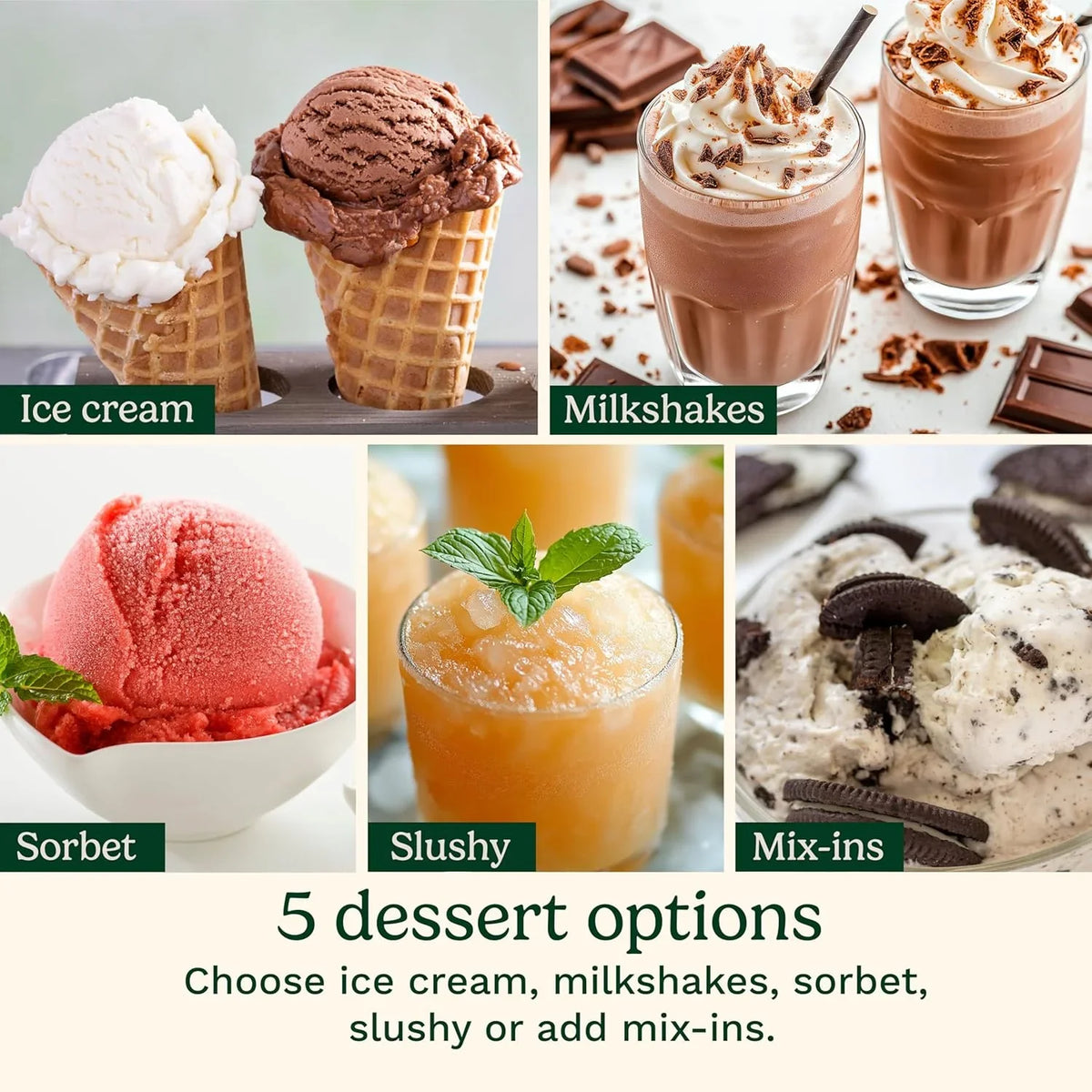 Cuisinart Ice Cream Maker, 5-in-1, 3 Half-Pint Mixing Cups