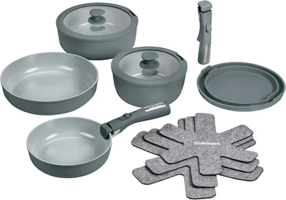 Cuisinart ClickSmart Nonstick Ceramic Cookware, Detachable Handle, 13-Pc