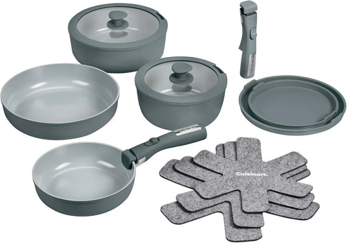 Cuisinart ClickSmart Nonstick Ceramic Cookware, Detachable Handle, 13-Pc